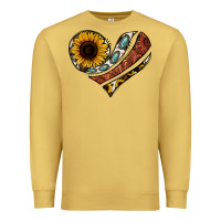 Antique Gold western sunflower cowhide  heart Premium Sweatshirt - Jasminsmagicworld