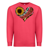 Cardinal western sunflower cowhide  heart Premium Sweatshirt - Jasminsmagicworld