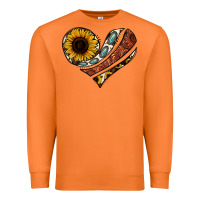 Western Sunflower Cowhide  Heart Premium Sweatshirt | Teevron