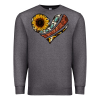 Charcoal Heather western sunflower cowhide  heart Premium Sweatshirt - Jasminsmagicworld