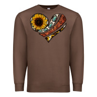 Chestnut western sunflower cowhide  heart Premium Sweatshirt - Jasminsmagicworld