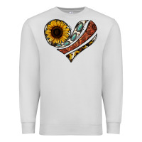 Dove Grey western sunflower cowhide  heart Premium Sweatshirt - Jasminsmagicworld