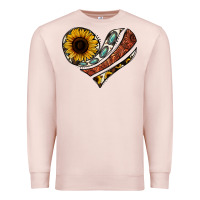 Pale Pink western sunflower cowhide  heart Premium Sweatshirt - Jasminsmagicworld