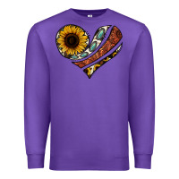 Purple western sunflower cowhide  heart Premium Sweatshirt - Jasminsmagicworld