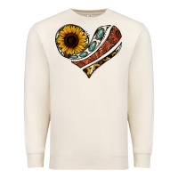 Sandshell western sunflower cowhide  heart Premium Sweatshirt - Jasminsmagicworld
