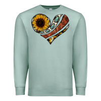Seafoam western sunflower cowhide  heart Premium Sweatshirt - Jasminsmagicworld