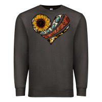 Smoke western sunflower cowhide  heart Premium Sweatshirt - Jasminsmagicworld