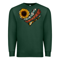 Sports Green western sunflower cowhide  heart Premium Sweatshirt - Jasminsmagicworld