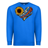 True Royal western sunflower cowhide  heart Premium Sweatshirt - Jasminsmagicworld