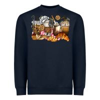 Navy bakery coffee cups Heavyweight Sweatshirt - texasbilliewilder