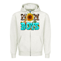 Oatmeal Heather mom of boys Zipper Hoodie - AdoDesignShop