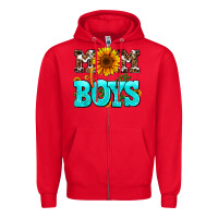 Red mom of boys Zipper Hoodie - AdoDesignShop