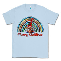 Dusty Blue merry christmas gnomes   rainbow Classic Tee - BarkalooDesign