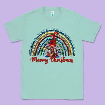 Merry Christmas Gnomes   Rainbow Classic Tee Designed By Barkaloodesign
