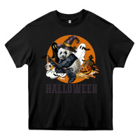 Black hallowen panda Heavy Core Tee - LillyAllenDesigns