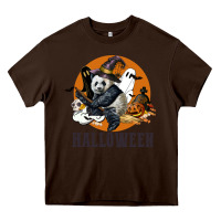 Chocolate Brown hallowen panda Heavy Core Tee - LillyAllenDesigns
