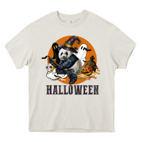Cream hallowen panda Heavy Core Tee - LillyAllenDesigns