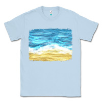 Dusty Blue glitter beach background Classic Tee - HRA Design Shop