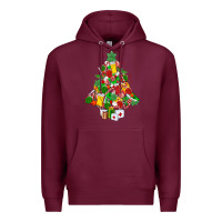 Burgundy nurse christmas tree Premium Hoodie - MaliasSmallBusiness