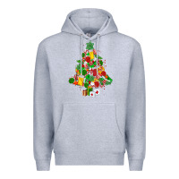 Heather Grey nurse christmas tree Premium Hoodie - MaliasSmallBusiness