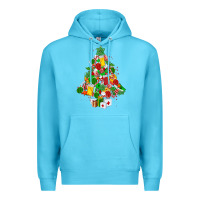 Ocean Blue nurse christmas tree Premium Hoodie - MaliasSmallBusiness