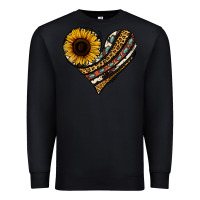 Black western sunflower leopard cowhide heart Premium Sweatshirt - Jasminsmagicworld