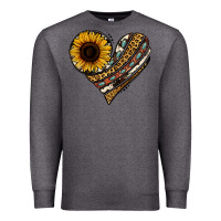 Charcoal Heather western sunflower leopard cowhide heart Premium Sweatshirt - Jasminsmagicworld