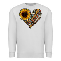 Dove Grey western sunflower leopard cowhide heart Premium Sweatshirt - Jasminsmagicworld