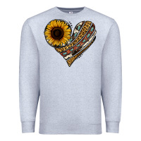 Heather Grey western sunflower leopard cowhide heart Premium Sweatshirt - Jasminsmagicworld