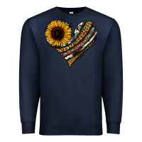 Navy western sunflower leopard cowhide heart Premium Sweatshirt - Jasminsmagicworld