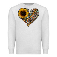 Oatmeal Heather western sunflower leopard cowhide heart Premium Sweatshirt - Jasminsmagicworld