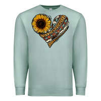 Seafoam western sunflower leopard cowhide heart Premium Sweatshirt - Jasminsmagicworld