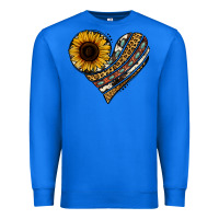 True Royal western sunflower leopard cowhide heart Premium Sweatshirt - Jasminsmagicworld