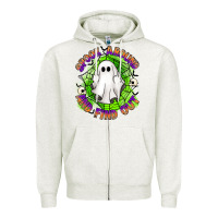 Oatmeal Heather spook aound and find out Zipper Hoodie - Artiststas