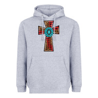 Heather Grey christmas cross Heavyweight Hoodie - BarkalooDesign