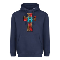 Navy christmas cross Heavyweight Hoodie - BarkalooDesign
