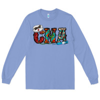 Colony Blue cna Long Sleeve Tee - CowhideDigitalArt