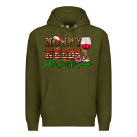 Army Green mommy needs her jingle juice Premium Hoodie - AdoDesignShop