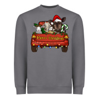 Storm Merry Christmas Truck Farm Animals Heavyweight Sweatshirt - RanaPortraitStore