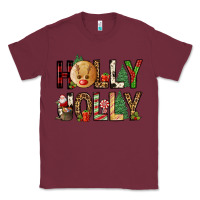 Burgundy holly jolly Classic Tee - FaDigitalArtStudio