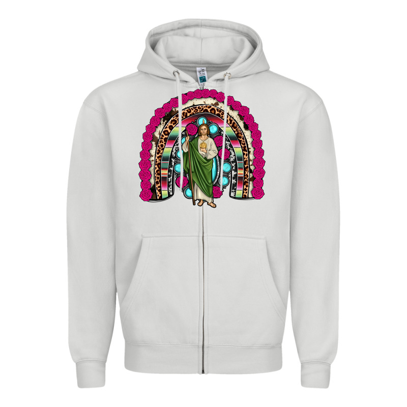 San Judas Rainbow Zipper Hoodie by JahusDesignShop | Teevron