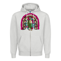 Dove Grey san judas rainbow Zipper Hoodie - JahusDesignShop