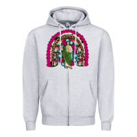 Heather Grey san judas rainbow Zipper Hoodie - JahusDesignShop