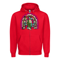 Red san judas rainbow Zipper Hoodie - JahusDesignShop