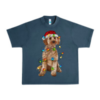Midnight Navy cockapoo with christmas lights Urban Heavy Tee - RanaPortraitStore