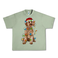 Oil Green cockapoo with christmas lights Urban Heavy Tee - RanaPortraitStore