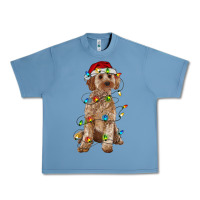 Pebble Blue cockapoo with christmas lights Urban Heavy Tee - RanaPortraitStore
