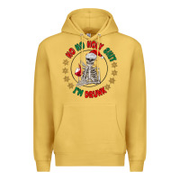 Antique Gold ho ho holly shit skeleton santa Premium Hoodie - MaliasSmallBusiness