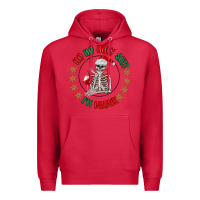 Cardinal ho ho holly shit skeleton santa Premium Hoodie - MaliasSmallBusiness