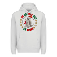 Dove Grey ho ho holly shit skeleton santa Premium Hoodie - MaliasSmallBusiness